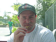 Dave eats his cookie...