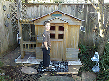 Hunter with his clubhouse