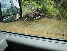 Driving through the creek
