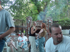 Cindy being the perfect hostess...