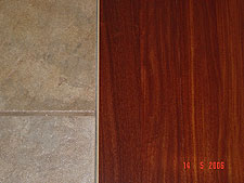 Sample of our wood next to the tile.