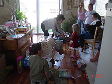 Opening presents for Jordan