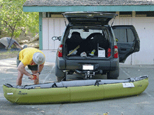 Dave blows up the boat.