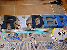 Painting the letters.