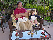 Dave and Hunter relaxing.