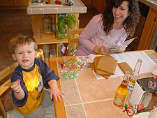 Hunter tests the candy