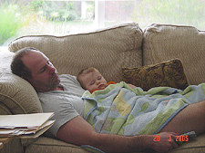 Hunter and daddy napping.