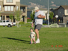 Hunter has already grown in to his cousin Tyler's work boots!