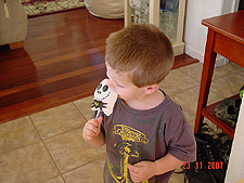 That's got to be a ton of suger.  He didn't eat it all at once.