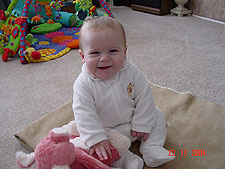 Hunter can sit on his own like a pro now.