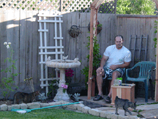 Dave enjoying the new arbor.