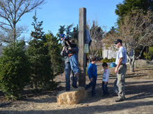 The kids doing the zip line