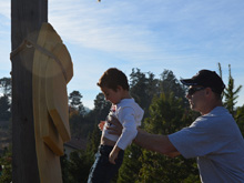 Ryder doing the zip line.